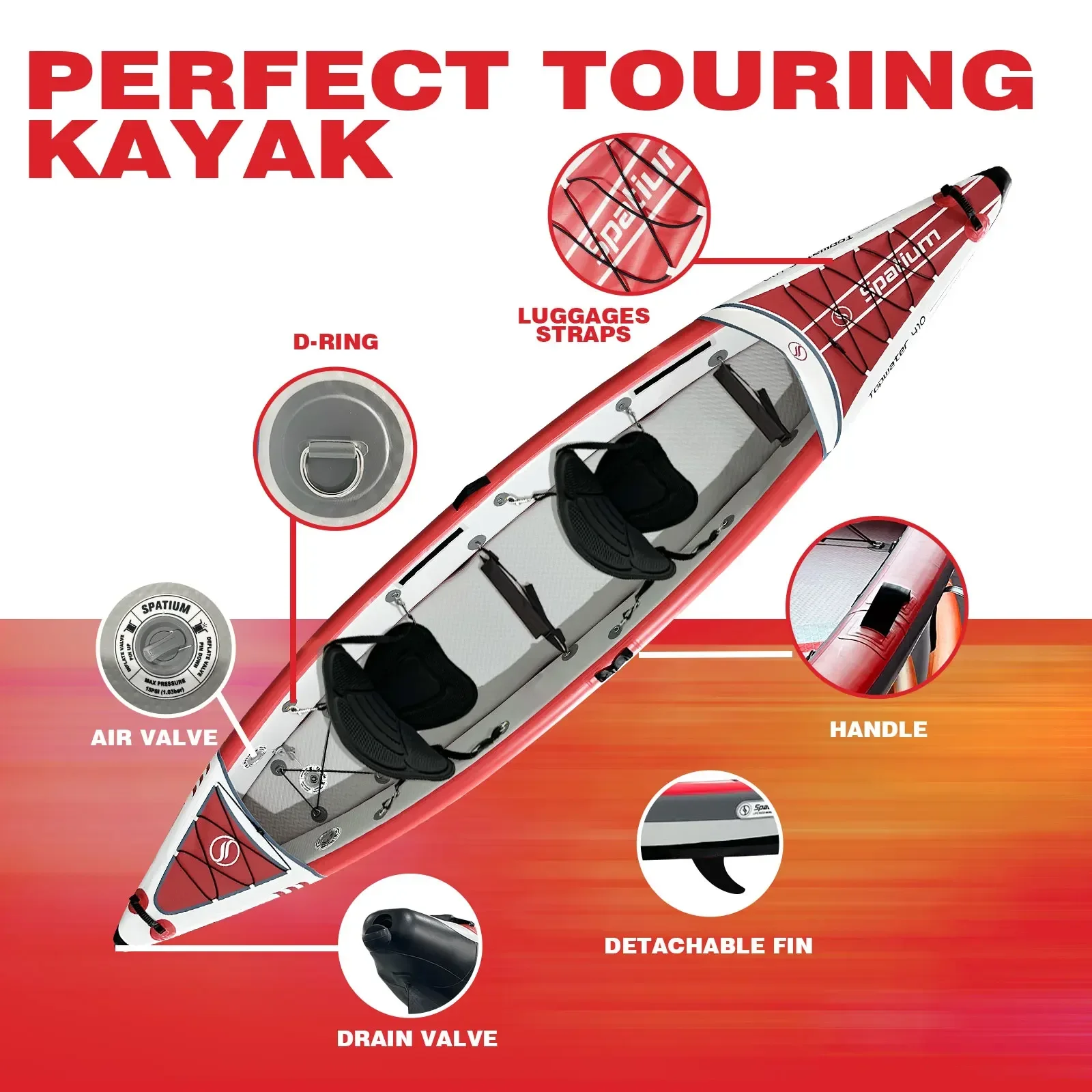 Spatium Inflatable Kayak PVC F - đánh giá và giá Fishing Boat Paddle