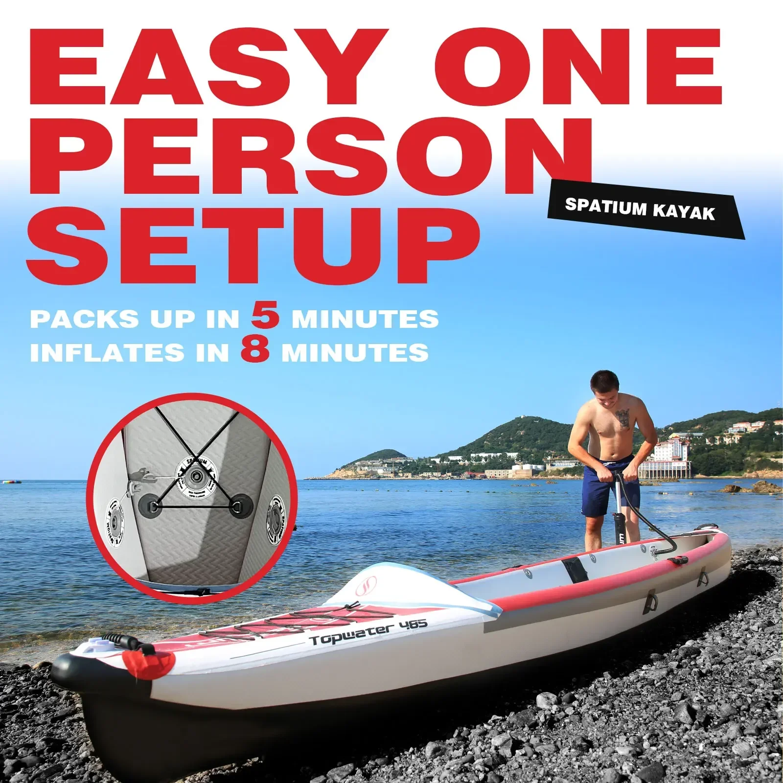 Spatium Inflatable Kayak PVC F - đánh giá và giá Fishing Boat Paddle