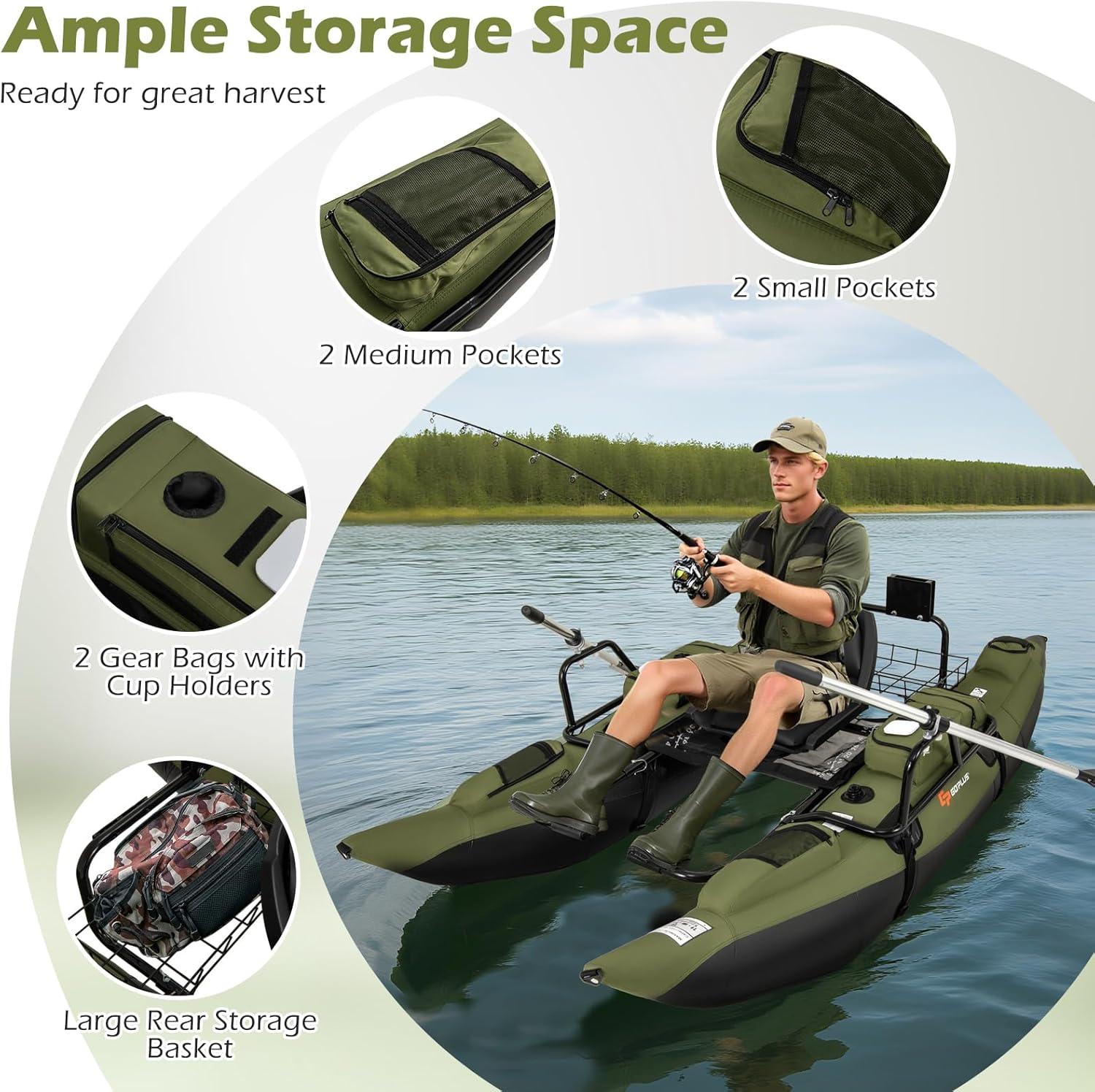 Adult Inflatable Belly Boat wi - đánh giá và giá Fishing Boat Seat