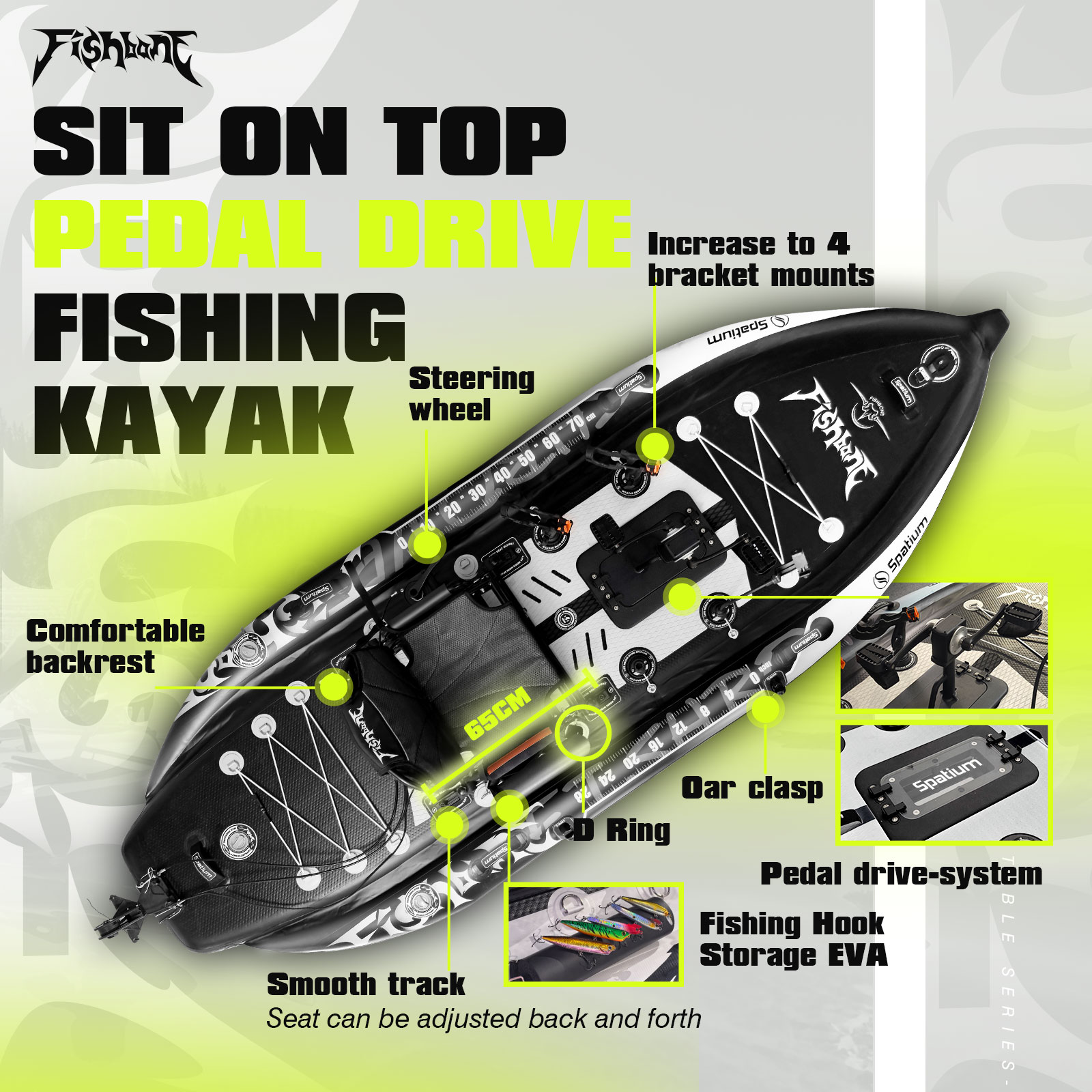 Spatium Pedal Kayak Inflatable - đánh giá và giá Fishing Boat Inflatable